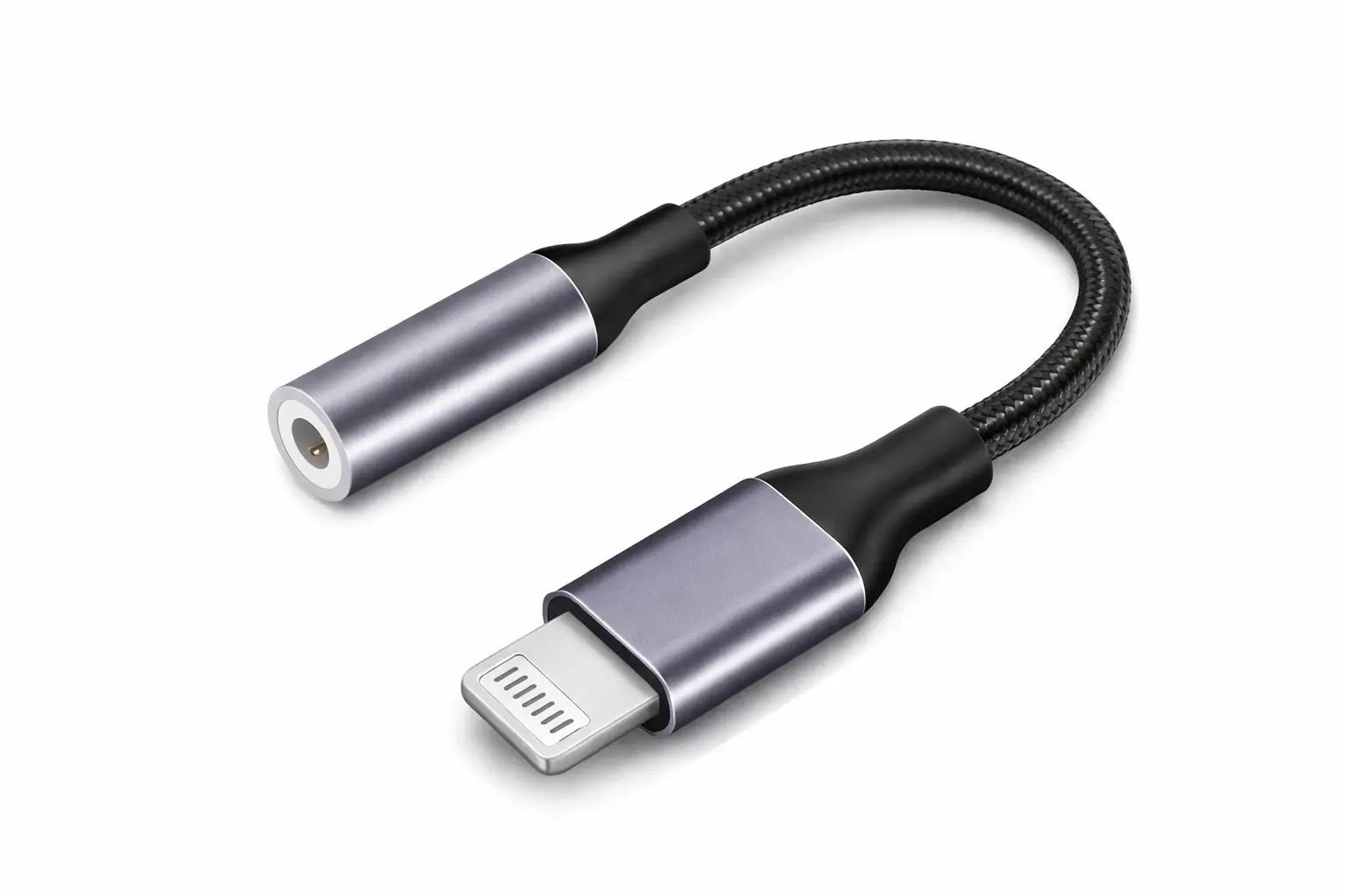 Diseñado para dispositivos Apple que no cuentan con entrada de audífonos tradicional; Conecta sistemas de audio a iPhone, iPad o iPod con puerto Lightning.