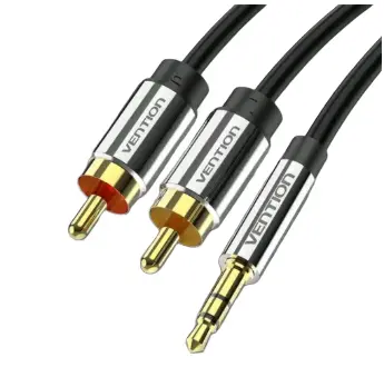 Conecta fácilmente dispositivos con salida auxiliar (teléfonos, tablets, computadoras) a equipos de sonido, amplificadores o bocinas con entrada RCA.  