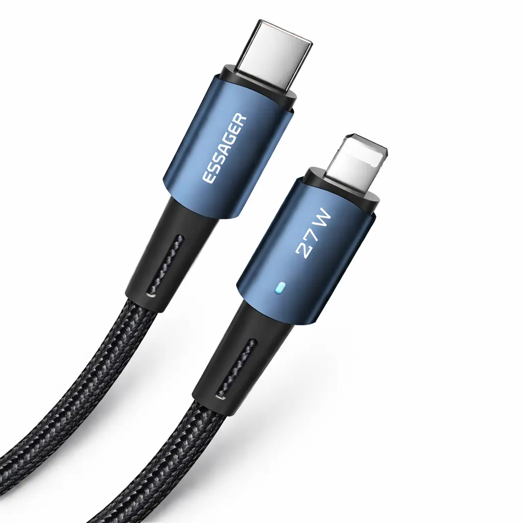 Reforzado de nylon trenzado. Carga rápida, durable y segura. Compatible con iPhone y USB-C. Ideal para uso diario y viajes.