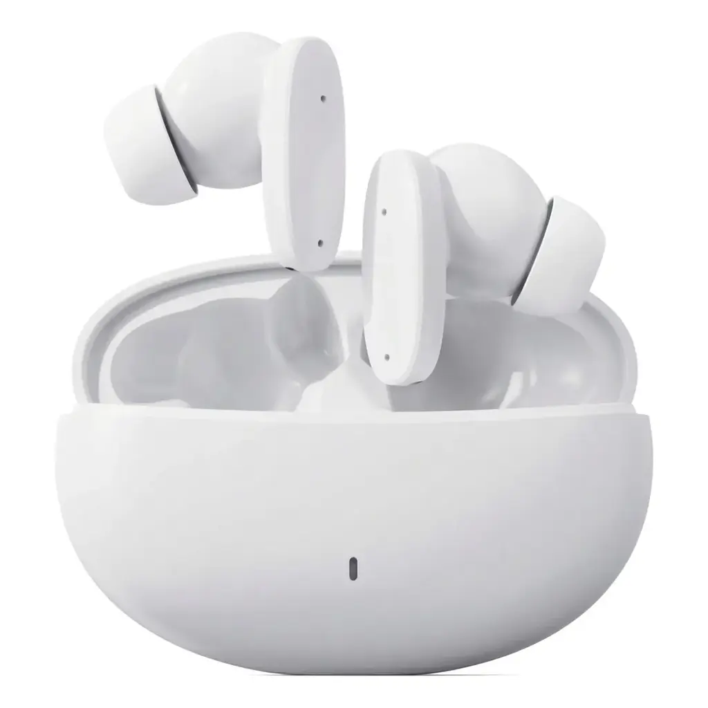 Audífonos GT650 TWS blancos con estuche de carga USB-C, disponibles en Jiutepec para música, llamadas y uso diario.