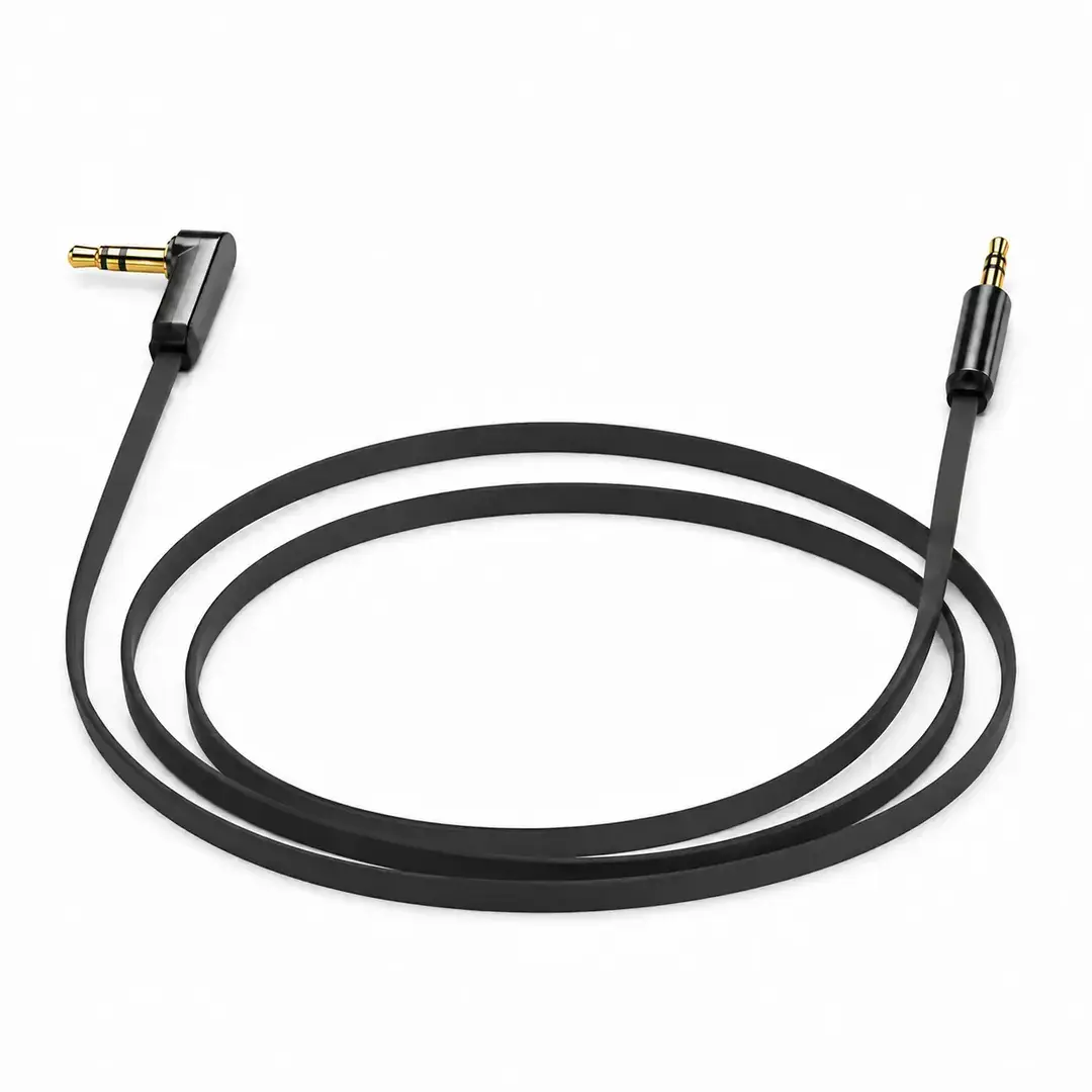 Cable auxiliar plano 3.5 mm con conectores recto y en ángulo para audio en Jiutepec
