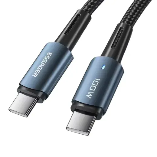 Cable Essager USB-C a USB-C 100W de 1 m con diseño trenzado para carga rápida en Jiutepec