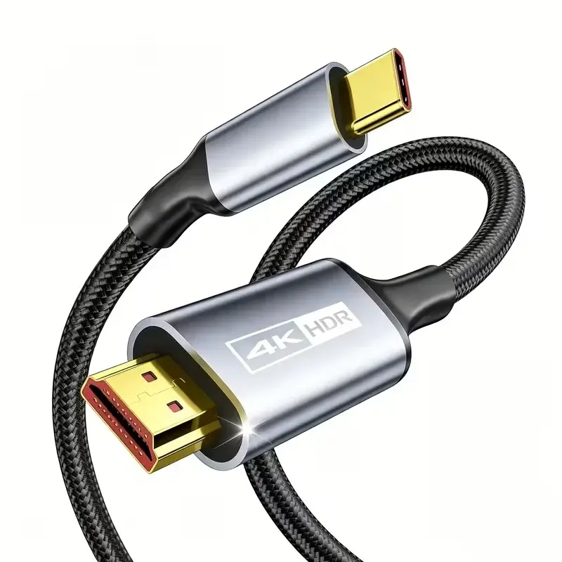 Conectores del cable USB-C a HDMI 4K HDR con medidas de referencia