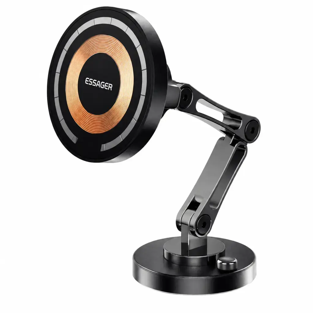 Soporte magnético inalámbrico ESSAGER de 15 W para auto, color negro